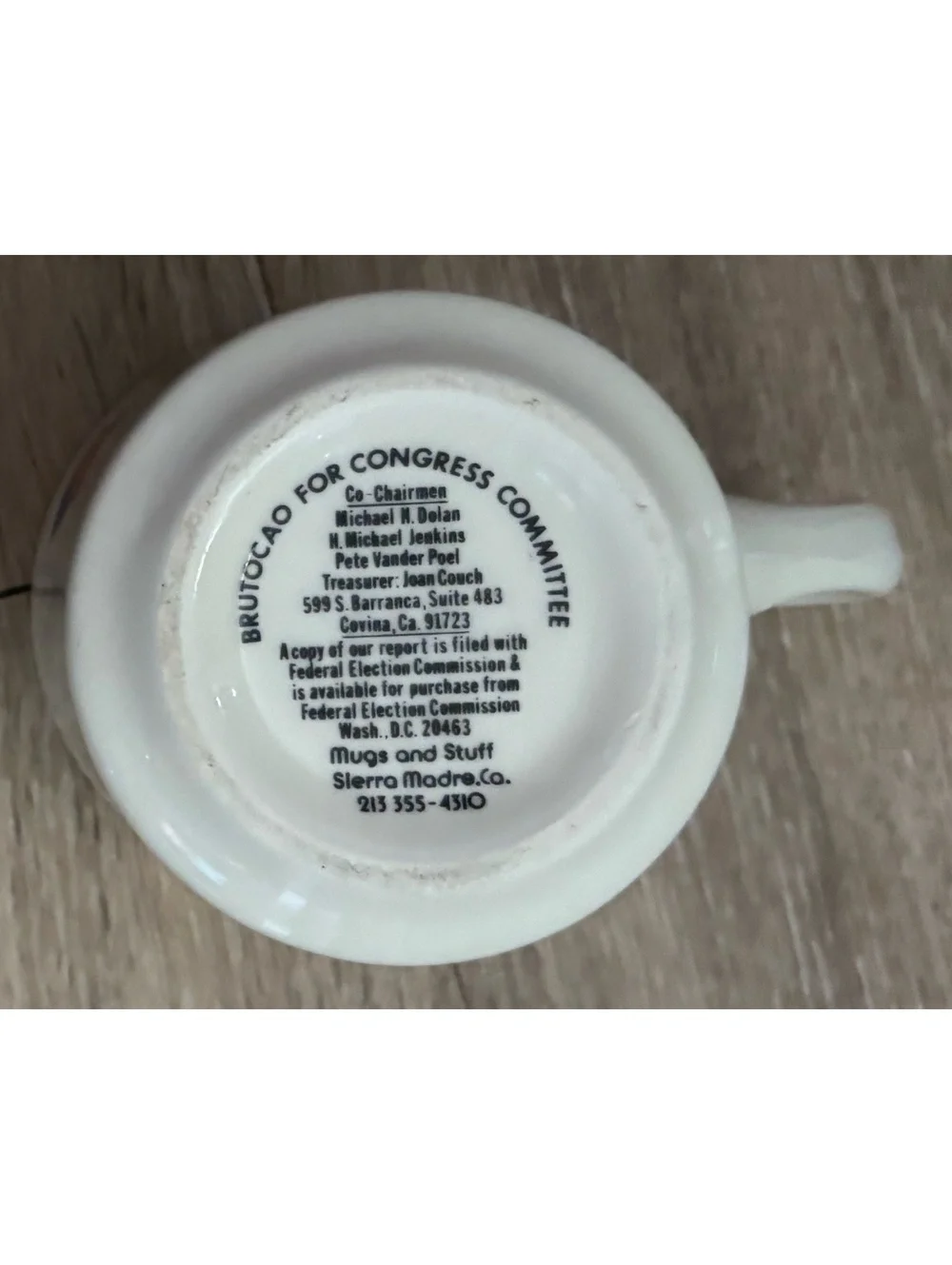 1976 Brutocao for Congress Campaign Mug Bicentennial d101